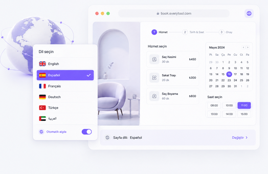 Multilingual booking pages