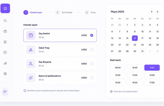 Online booking setup
